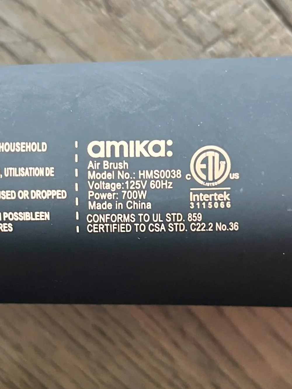Amika Double Agent 2-in-1 Blow Dryer Straightening Brush HMS0038 Black
